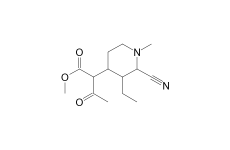 4-Piperidineacetic acid, .alpha.-acetyl-2-cyano-3-ethyl-1-methyl-, methyl ester