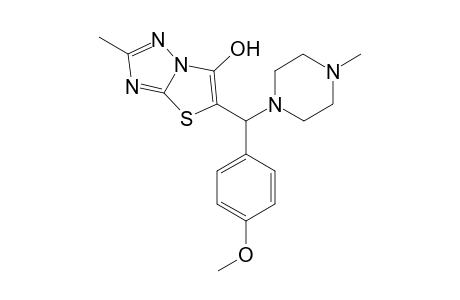 2-Methyl-6-{.alpha.-(N'-methyl-N-piperazino)-4'-methoxybenzyl]thiazolo[3,2-b]-1,2,4-triazol-5-ol