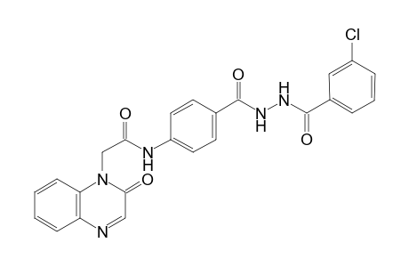 N-[4-[2-(3-chlorobenzoyl)hydrazine-1-carbonyl]phenyl]-2-(2-oxoquinoxalin-1(2H)-yl)acetamide