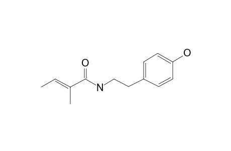 (E)-N-(4-Hydroxyphenethyl)-2-methylbut-2-enamide