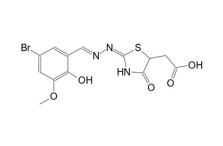 {(2E)-2-[(2E)-2-(5-bromo-2-hydroxy-3-methoxybenzylidene)hydrazono]-4-oxo-1,3-thiazolidin-5-yl}acetic acid