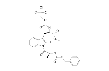 N-(IN)-L-BENZOXYCARBONYL-ALANYL-2-N-(ALPHA)-2,2,2-TRICHLOROETHOXYCARBONYL-2-IODO-D-TRYPTOPHAN-METHYLESTER
