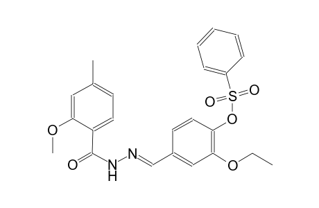 2-ethoxy-4-{(E)-[(2-methoxy-4-methylbenzoyl)hydrazono]methyl}phenyl benzenesulfonate