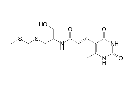 trans-(+\-)-2,4-dioxo-N-{1-(hydroxymethyl)-2-{[(methylthio)methyl]thio}ethyl}-6-methyl-1,2,3,4-tetrahydro-5-pyrimidineacrylamide