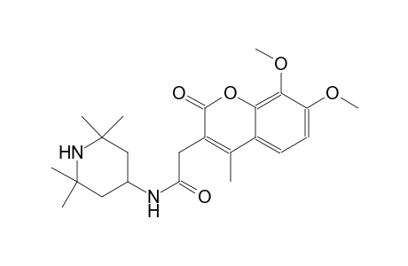 2H-1-benzopyran-3-acetamide, 7,8-dimethoxy-4-methyl-2-oxo-N-(2,2,6,6-tetramethyl-4-piperidinyl)-