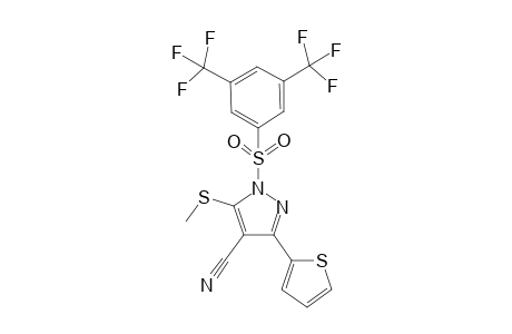 1-(3,5-bis-trifluoromethyl-benzenesulfonyl)-5-methylsulfanyl-3-thiophen-2-yl-1H-pyrazole-4-carbonitrile