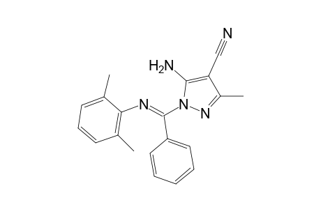 (E)-5-Amino-1-(((2??,6??-dimethylphenyl)imino)(phenyl)methyl)-3-methyl-1H-pyrazole-4- carbonitrile