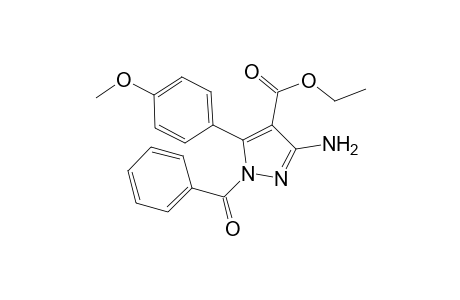 1H-Pyrazole-4-carboxylic acid, 3-amino-1-benzoyl-5-(4-methoxyphenyl)-, ethyl ester
