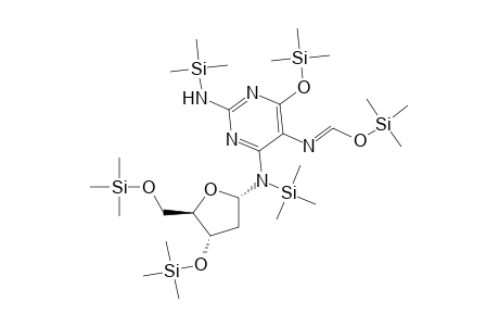 Methanimidic acid, N-[4-[[2-deoxy-3,5-bis-O-(trimethylsilyl)-.beta.-D-erythro-pentofuranosyl](trimethylsilyl)amino]-2-[(trimethylsilyl)amino]-6-[(trimethylsilyl)oxy]-5-pyrimidinyl]-, trimethylsilyl ester
