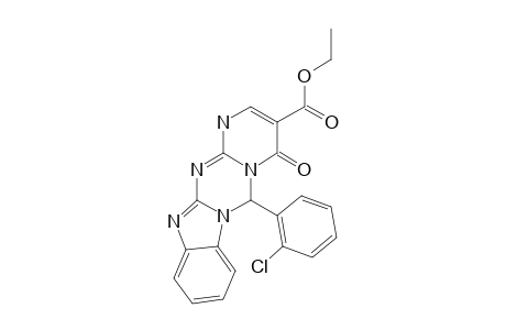 ETHYL-6-(2-CHLOROPHENYL)-4-OXO-4,6-DIHYDRO-1(12)(13)H-PYRIMIDO-[2',1':4,5]-[1,3,5]-TRIAZINO-[1,2-A]-BENZIMIDAZOLE-3-CARBOXYLATE