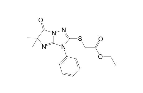 2-[(5,5-dimethyl-6-oxo-3-phenyl-2-imidazo[1,2-b][1,2,4]triazolyl)thio]acetic acid ethyl ester