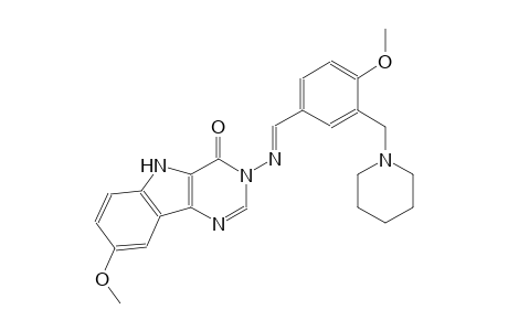 8-methoxy-3-({(E)-[4-methoxy-3-(1-piperidinylmethyl)phenyl]methylidene}amino)-3,5-dihydro-4H-pyrimido[5,4-b]indol-4-one