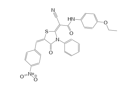 (2E)-2-cyano-N-(4-ethoxyphenyl)-2-[(5E)-5-(4-nitrobenzylidene)-4-oxo-3-phenyl-1,3-thiazolidin-2-ylidene]ethanamide