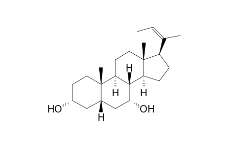 (3R,5S,7R,8R,9S,10S,13S,14S,17R)-10,13-dimethyl-17-[(Z)-1-methylprop-1-enyl]-2,3,4,5,6,7,8,9,11,12,14,15,16,17-tetradecahydro-1H-cyclopenta[a]phenanthrene-3,7-diol