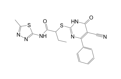 2-[(5-cyano-6-oxo-4-phenyl-1,6-dihydro-2-pyrimidinyl)sulfanyl]-N-(5-methyl-1,3,4-thiadiazol-2-yl)butanamide