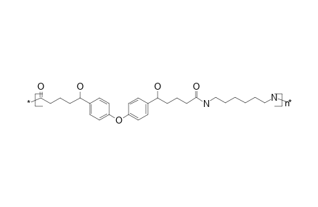 Poly[oxy-1,4-phenylene-(1-hydroxy- 5-oxopentamethylene)iminohexamethyleneimino-(1-oxo-4-hydroxypentamethylene)-1,4-phenylene]