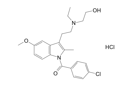 2-{{2-[1-(p-chlorobenzoyl)-5-methoxy-2-methylindol-3-yl]ethyl}ethylamino}ethanol, monohydrochloride