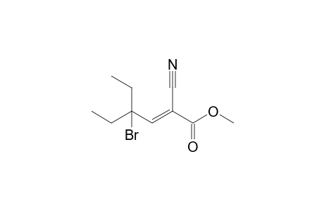 (E)-4-bromo-2-cyano-4-ethyl-2-hexenoic acid methyl ester