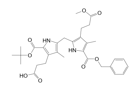 1H-Pyrrole-3-propanoic acid, 2-[[4-(2-carboxyethyl)-5-[(1,1-dimethylethoxy)carbonyl]-3-methyl-1H-pyrrol-2-yl]methyl]-4-methyl-5-[(phenylmethoxy)carbonyl]-, .alpha.-methyl ester