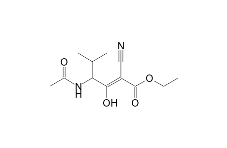 Ethyl 4-(acetylamino)-2-cyano-3-hydroxy-5-methylhex-2-enoate