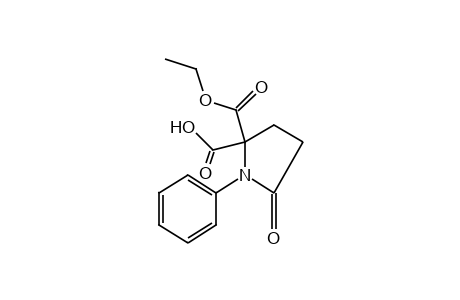 5-oxo-1-phenyl-2,2-pyrrolidinedicarboxlic acid, ethyl ester