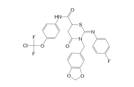 3-(1,3-Benzodioxol-5-ylmethyl)-N-{4-[chloro(difluoro)methoxy]phenyl}-2-[(4-fluorophenyl)imino]-4-oxo-1,3-thiazinane-6-carboxamide