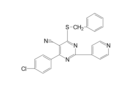 4-(BENZYLTHIO)-6-(p-CHLOROPHENYL)-2-(4-PYRIDYL)-5-PYRIMIDINECARBONITRILE