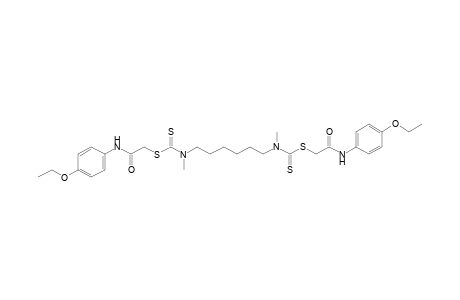 Hexamethylenebis[dithiomethylcarbamic acid], diester with 2-mercapto-p-acetophenetidide