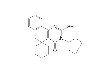 5-Spiro-cyclohexane-3-cyclopentyl-2-mercapto-5,6-dihydro-3H-benzo[h]quinazolin-4-one