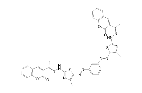 3,3'-((2,2'-(5,5'-(1,3-Bhenylenebis(diazene-2,1-diyl))bis(4-methylthiazole-5,2-diyl))bis(hydrazin-2-yl-1-ylidene))bis(ethan-1-yl-1-ylidene))bis(2H-chromen-2-one)