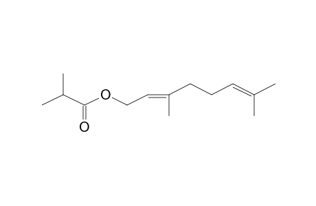 Propanoic acid, 2-methyl-, 3,7-dimethyl-2,6-octadienyl ester, (E)-