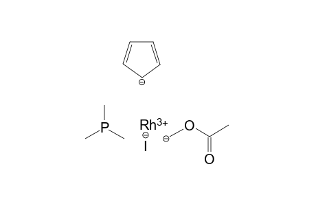 (Cyclopenta-2,4-dien-1-ide)-methanidyl acetate rhodium(III) trimethylphosphane iodide