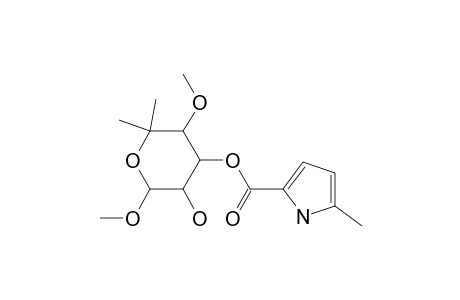 .alpha.-L-Lyxo-hexopyranoside, methyl 6-deoxy-5-C-methyl-4-o-methyl-, 3-(5-methyl-1H-pyrrole-2-carboxylate)