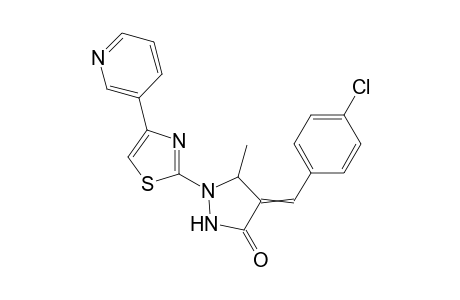 4-(4-Chlorobenzylidene)-5-methyl-1-(4-(pyridin-3-yl)thiazol-2-yl)pyrazolidin-3-one