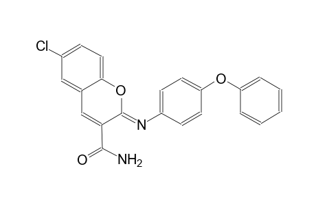 (2Z)-6-chloro-2-[(4-phenoxyphenyl)imino]-2H-chromene-3-carboxamide