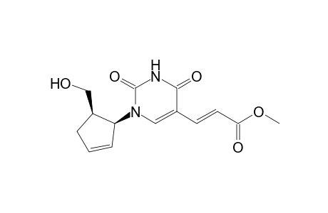 (+-)-cis-1-(2-hydroxymethyl-4-cyclopentenyl)-(E)-5-(2-methoxycarbonylvinyl)uracil