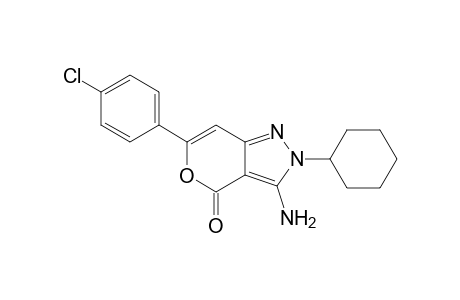 3-Amino-6-(4-chlorophenyl)-2-cyclohexyl-4-oxo-4H-pyrano[4,3-c]pyrazole