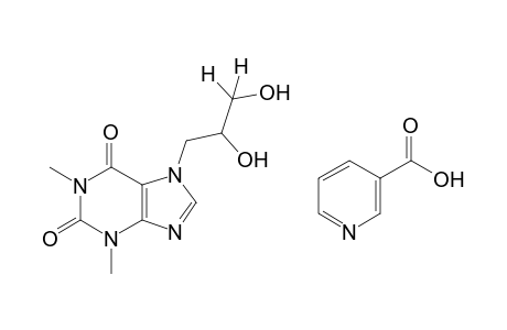 7-(2,3-dihydroxypropyl)theophylline, mononicotinate