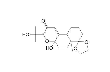 4'a,5',6',6'a,8',9',10',10'a-Octahydro-4'a-hydroxy-3'-(1'-hydroxy-1'-methylethyl)-6'a-methylspiro[1,3-dioxolane-2,7'(7'H)-naphtho[2,1-b]pyran]-2'(3'H)-one isomer