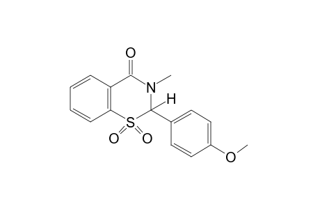 2,3-dihydro-2-(p-methoxyphenyl)-3-methyl-4H-1,3-benzothiazin-4-one, 1,1-dioxide