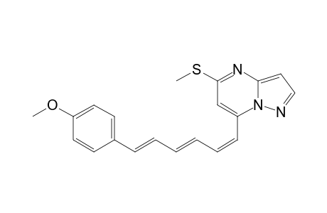 Pyrazolo[1,5-a]pyrimidine, 7-[6-(4-methoxyphenyl)-1,3,5-hexatrienyl]-5-(methylthio)-