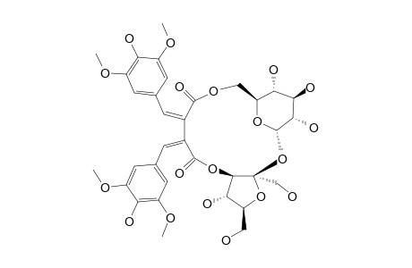 GLOMERATOSE-E;1-O-[6-O-[3-O-(E,E)-(BETA,BETA'-BIS-SINAPOYL)-BETA-D-FRUCTOFURANOSYL]]-ALPHA-D-GLUCOPYRANOSIDE-INTRAMOLECULAR-ESTER