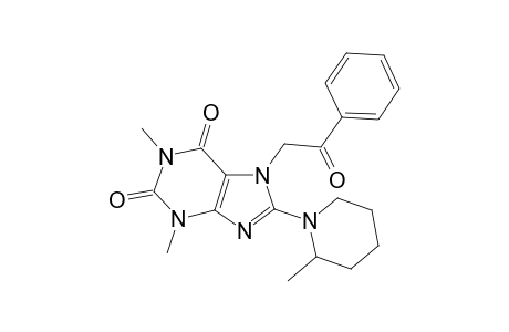 1,3-Dimethyl-8-(2-methyl-1-piperidinyl)-7-phenacylpurine-2,6-dione