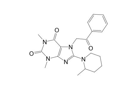 1,3-Dimethyl-8-(2-methyl-1-piperidinyl)-7-phenacylpurine-2,6-dione