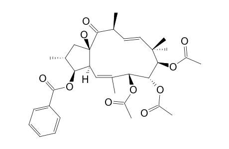 EUPHOMELLIFERINE;3-BETA-BENZOYLOXY-15-BETA-HYDROXY-7-BETA,8-BETA,9-ALPHA-TRIACETOXY-14-OXO-2-BETA-H,13-ALPHA-H-JATROPHA-5-E,11-E-DIENE