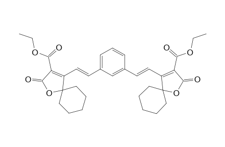 Ethyl 4-(3-(2-(4-ethoxycarbonyl-2,5-dihydro-2,2-pentamethylene-5-oxofuran-3-yl)vinyl-styryl)-2,5-dihydro-5,5-petamethylene)2-oxofuran-3-carboxylate