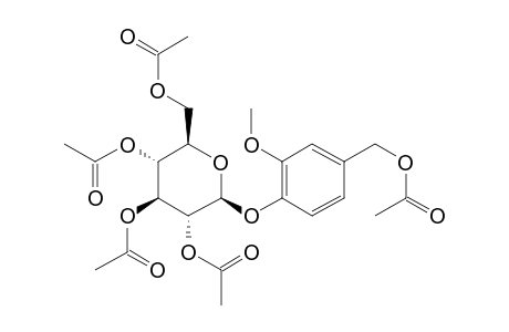 (2R,3S,4S,5R,6S)-2-(Hydroxymethyl)-6-[4-(hydroxymethyl)-2-methoxyphenoxy]oxane-3,4,5-triol pentaacetate