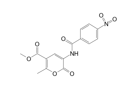 6-METHYL-3-(p-NITROBENZAMIDO)-2-OXO-2H-PYRAN-5-CARBOXYLIC ACID, METHYL ESTER