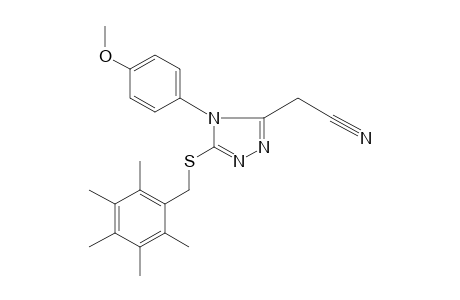 4-(p-methoxyphenyl)-5-[(2,3,4,5,6-pentamethylbenzyl)thio]-4H-1,2,4-triazole-3-acetonitrile