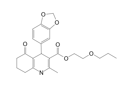 2-Propoxyethyl 4-(1,3-benzodioxol-5-yl)-2-methyl-5-oxidanylidene-4,6,7,8-tetrahydro-1H-quinoline-3-carboxylate